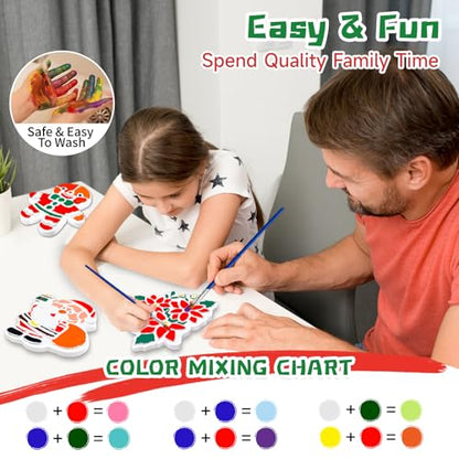 EggSun 8Pcs Stepping Stones Painting Crafts Kit for Kids 4 8 6, DIY Garden Stones Outdoor Paint Your Own Ceramic Unicorn Arts and Crafts for Boys Girls Ages 4 7 9 10 12 Christmas Birthday Gifts - style: Christmas