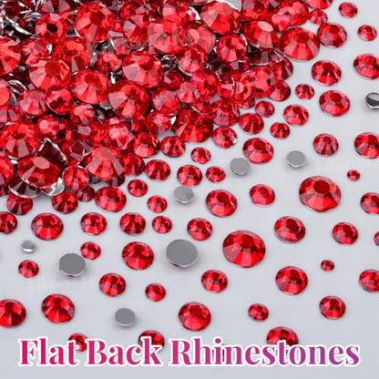 33000Pcs 2-6mm Red Resin Rhinestones for Bedazzling Kit - color: Red 2-6mm