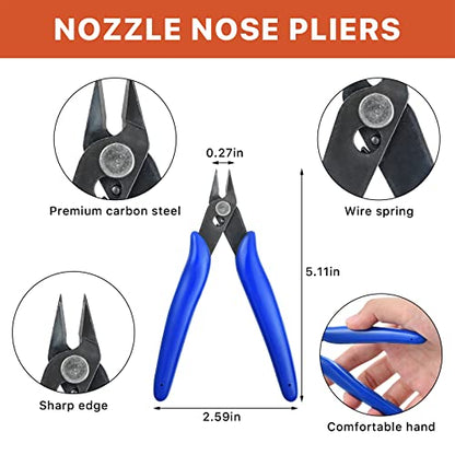 22 Pieces Metal DIY Model Tool Sets Metal Earth Model Kits, 2 Nose Pliers and Tab Edge Cylinder Cone Shape Bending Assist Tools for 3D Metal Jigsaw Puzzles Assembly