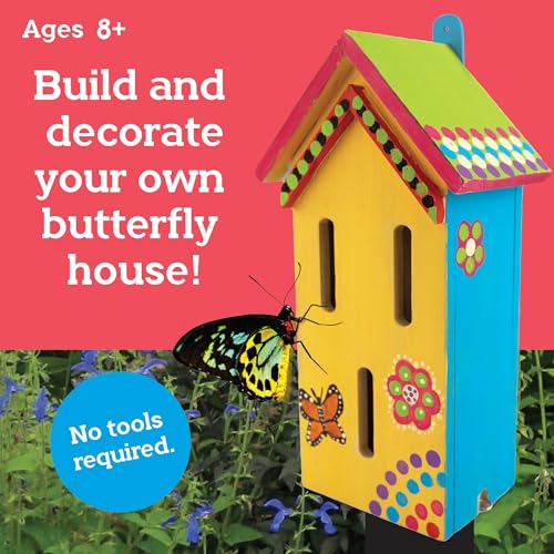 MindWare Make Your Own Butterfly House Kit - Butterfly Craft Kit for Kids Age 5 and Up