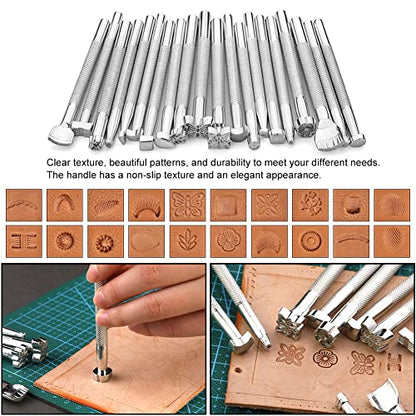 TLKKUE Leather Working Tools Leather Craft Tools for Carving Stamping