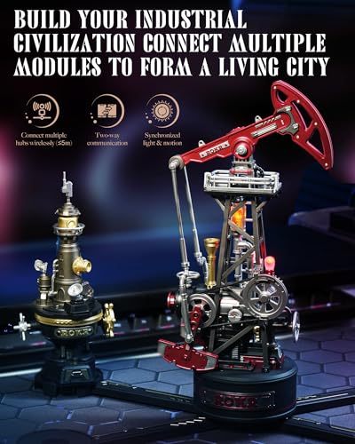 ROKR Navi Lighthouse Mechanical 3D Puzzle, Lighted DIY Building Set for Adults, Building Kits, Desk Decor & Birthday Gifts, Connectable to Mechmix Series