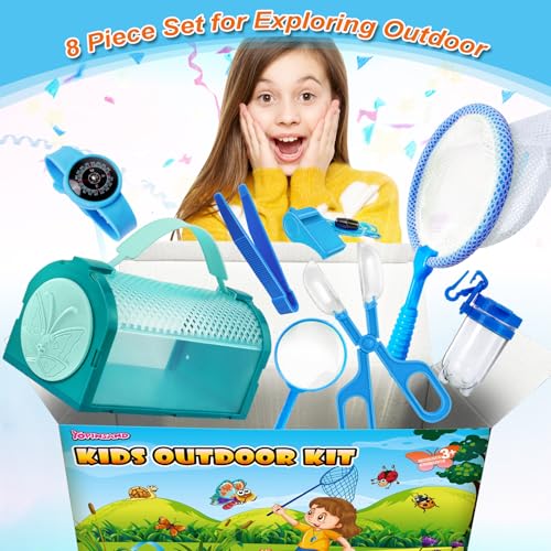 Bug Catcher Kit & Outdoor Explorer Kit for Kids, 10 Pcs Bug Catching Kit - color: Blue