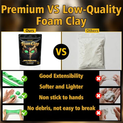 MEARCOOH Modeling air Dry Foam Clay Green Cosplay Magic Clay 300g (10.58oz) - color: Green, size: 300g
