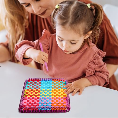 REENLIV Upgraded Weaving Loom Kit Toys for Kids & Adults, DIY Arts & Crafts - color: Purple
