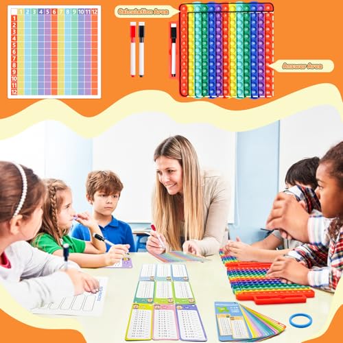 Multiplication Flash Cards + Math Board - color: C+p