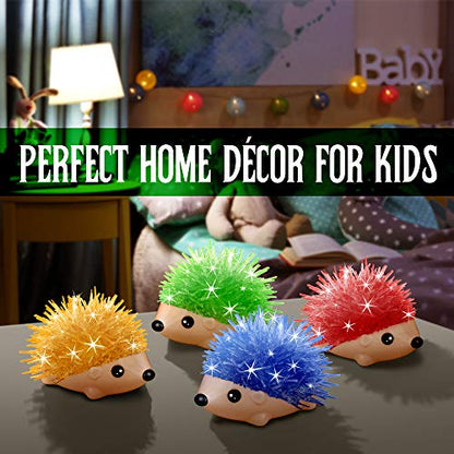 Crystal Growing Kit - 4 Vibrant Hedgehogs Fast 24H, STEM Gift for Kids 6-12 - color: 4 Hedgehog Crystal