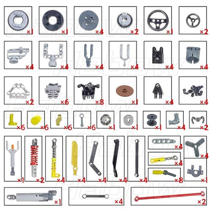 144-Piece Building Block Technic Engineering Kit - Professional Steering & Suspension System with Linear Actuators, Turntables & Engine Parts | Vehicle & Robotics MOC Building Set