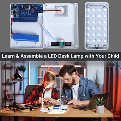 MiOYOOW LED Desk Lamp DIY Electronics Kit and Transparent 6 Digits DIY Calculator Kit, Practical DIY Soldering Practice Kit for Home School Education and Daily Use