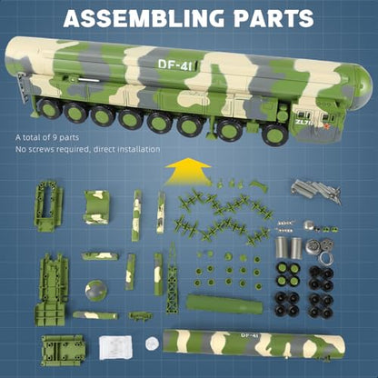 SEBUNAS 1/72 DF-41 Intercontinental Ballistic Missile Quick Build Model - color: 10.DF-41