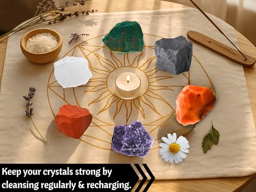 Amazing Gemstone Crystals for Menopause, Set of 6 Blood Stone, Lepidolite, Carnelian, Hematite, Red Jasper and Clear Quartz Healing Crystals and Stones - color: Menopause Crystals