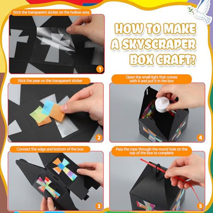 Simgoing 12 Sets Religious Cross Lantern Craft Sunday School Crafts Kit - style: Religious Cross