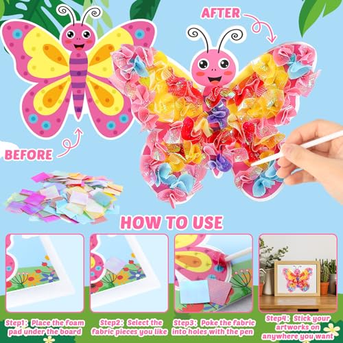 Lonfliness 8 Pcs Animal Poke in Craft Kits for Kids Mess Free DIY Art - style: Animals