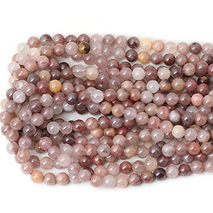 45PCS 8mm Natural Pruple Berry Quartzite Crystal Round Loose Beads for Jewelry Making 1 Strand 15" - color: Pruple Berry Quartzite, size: 8mm