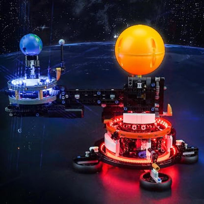 LocoLee Light Compatible with Lego Technic Planet Earth and Moon in Orbit - No Models Only Light, Creative Lighting Set Accessories Compatible with Lego Planet Earth Moon in Orbit 42179 Technic Set