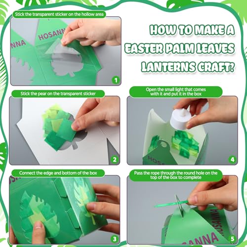 Simgoing 12 Sets Palm Sunday Craft Easter Tissue Paper Lantern Craft - style: Easter Palm