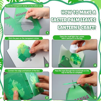 Simgoing 12 Sets Palm Sunday Craft Easter Tissue Paper Lantern Craft - style: Easter Palm
