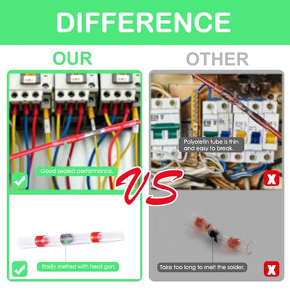 400pcs Solder connectors with Heat Shrink Waterproof Electrical Docking Joints for Sealing Wire Connections. DIY Electrical Connection Wiring and solderless Terminal Wire Connection