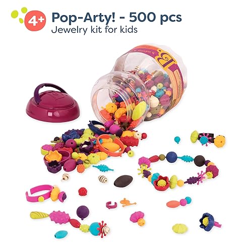 B. toys Pop Arty! Pop Beads Jewelry Making Kit, 500 Pieces, Arts & Crafts