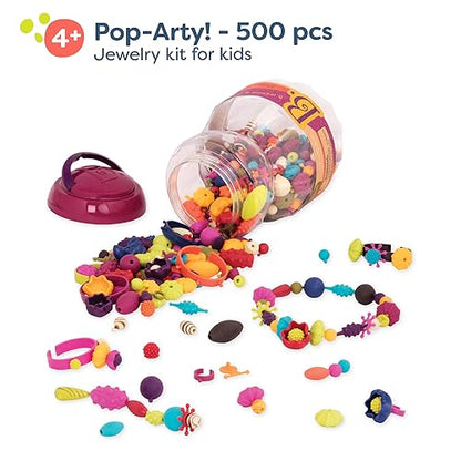 B. toys Pop Arty! Pop Beads Jewelry Making Kit, 500 Pieces, Arts & Crafts