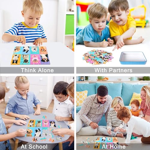 LELEMON Puzzles for Kids Ages 4-6,60 Piece Puzzles for Kids in Metal Box - color: Lovely Dog