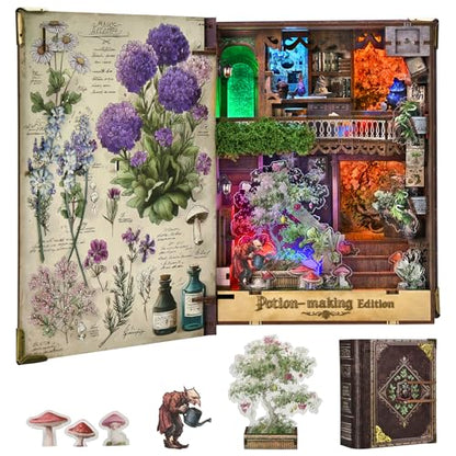 CCCDF DIY Book Nook Kit, 3D Wooden Puzzle for Adults Potion-Making Edition - color: Potion-making Edition