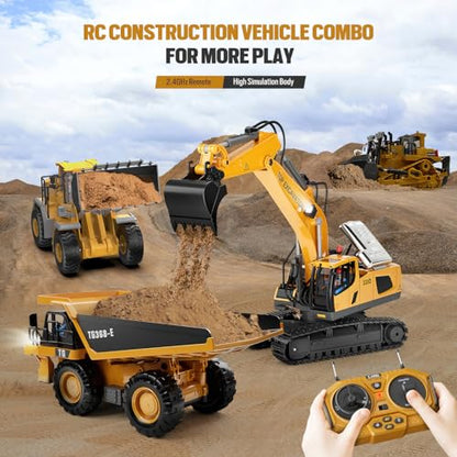 KIDMARKT Metal RC Wheel Loader Toy - Realistic Working Lights and Sounds, 1:20 Scale, 9-Channel Remote Control Construction Play Tractor Toys for Kids 3+, Perfect 2026 Gift - size: Wheel Loader