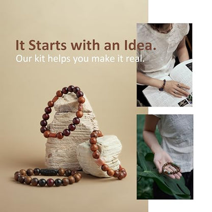 Geezon Navis DIY Bracelet Making Kit Natural Wooden Stone Beads Gift Craft