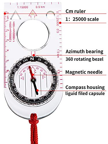 Gejoy 6 Pcs Portable Orienteering Scout Compass for Hiking Bulk - style: Style 2