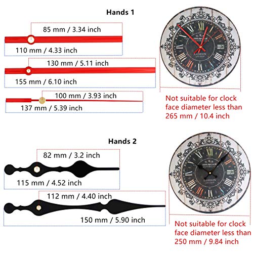 12888 Quartz DIY Wall Clock Movement Mechanism Repair Parts ( Red Hands ) - color: Red Hands