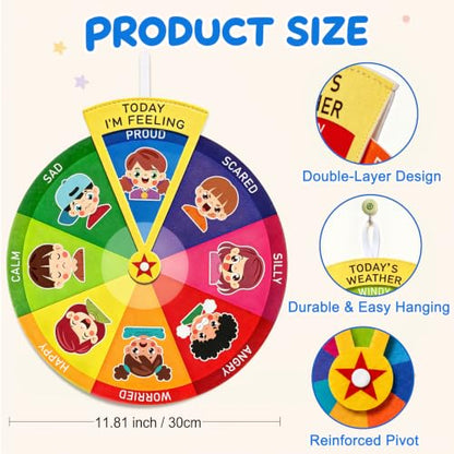 Feelings Emotion Wheel for Kids Feeling Emotions Chart for Toddlers - color: Emotion Multicolor