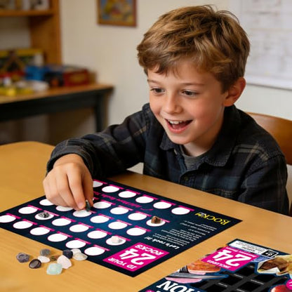 Rocks Collection 24 PCS Rock and Mineral Education Set Gemstones for Kids Geology Gem Kit with Tiger’s Eye Rose Quartz Red Jasper and More Identification Guide STEM Science Education - style: 24 Pieces