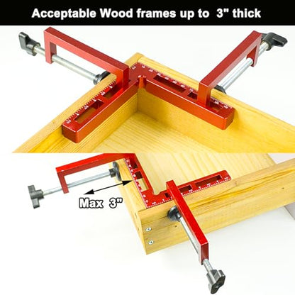 90 Degree Positioning Squares Right Angle Clamps for Woodworking - 4 Pack 5.5"Aluminum Alloy Woodworking Corner Clamps, for Picture Frame, Cabinet, Boxes, Drawers (4Pack 5.5'')