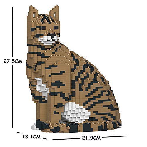 JEKCA Cat 02S-M04 | Tabby Cat Plastic Building Blocks | Age 14+ - color: Brown Tabby