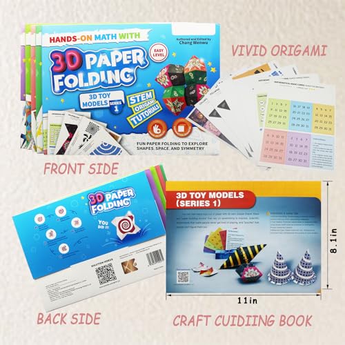 STEM Educational 3D Paper Folding Math Puzzles Set - M?bius Strip & Face-Changing Hexagon - color: Blue