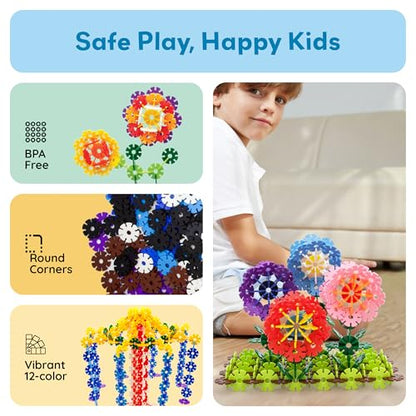 PicassoTiles Building Chips Interlocking Disc Construction Blocks in 12 Colors STEM Learning Early Education Toy Engineering Playset Child Brain Development for Toddlers Girls Boys Kids Age 3+ PTF108 - color: Multi-color