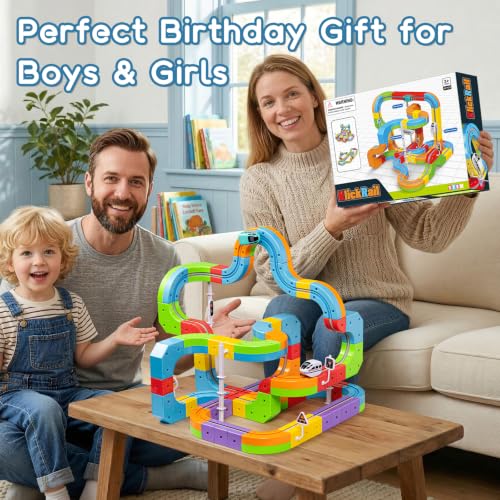 SOCBTNSO 88 PCS KlickRail 3D Modular Electric Train Set for Kid 3-8 - size: 88PCS