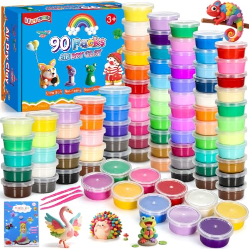 ifergoo Air Dry Clay Kit - 90 Colors Magic Foam Modeling Clay for Kids - color: 90 Colors