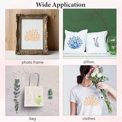 4Pcs 4 Styles Floral Silk Screen Stencils Clay Large Silkscreen 3.9 x 6 Inch Wildflowers Pattern Reusable Nylon Printings Stencil for Polymer Clay Wood Fabric Jewelry Making DIY Crafts - color: Flower