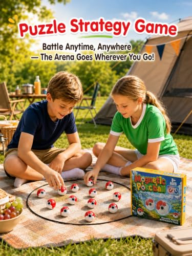 Red-White Soccer Magnetic Game – 20 Stones & Rope - color: Red White Balls