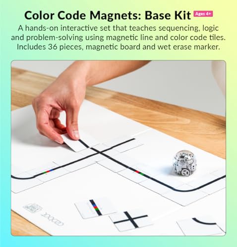 Ozobot Color Code Magnets Base Kit, Interactive Coding Learning Tool for Kids Ages 5+, Enhances Logic & Problem Solving Skills, Classroom Education, 36 Tiles, Evo Required Not Included - style: Color Code Magnets - Base Kit (36 Tiles)