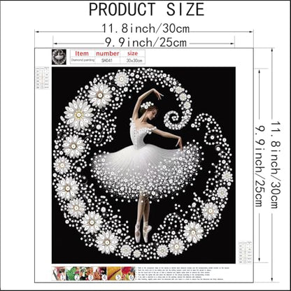 Elegant Dancer Diamond Art Kits for Adults,Diamond Painting Kits 12×12 inch - color: Elegant Dancer