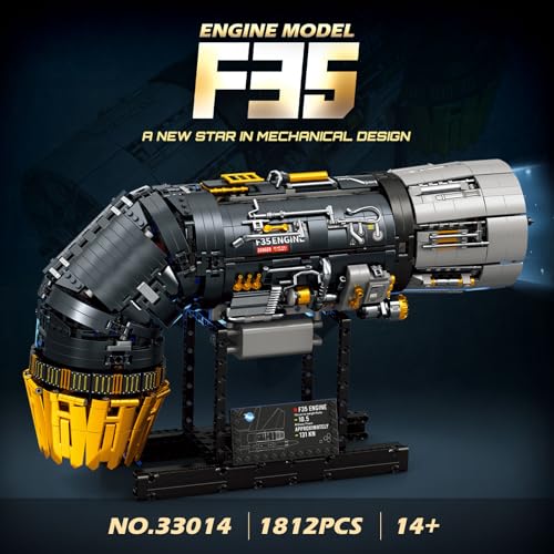 Reobrix F35 Engine Building Block Sets Mechanical Building Sets with Motor