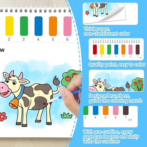 SOCOLER Paint with Water Coloring Books for Kids & Toddlers, Farm - color: Farm Life