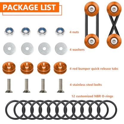 BFXM Universal Bumper Clips, Front Rear Bumper Quick Release Kit - color: Orange, size: 2set