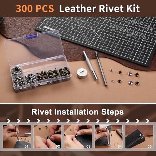 BUTUZE Leather Tools, Leather Crafting Kit with Leather Tool Rack