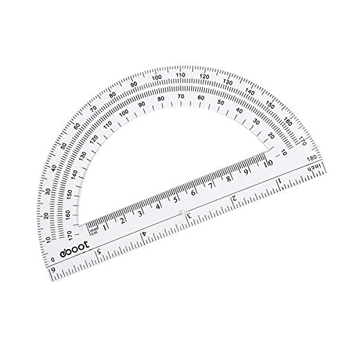 EBOOT Plastic Protractor Math Protractors 180 Degrees, 6 Inch, Pack of 2 (Clear) - color: Clear