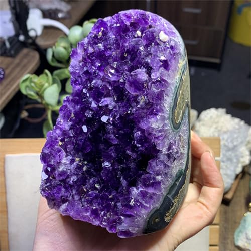 Amethyst Crystal Geodes Purple Crystals Rock Cluster Quartz Raw Healing Crystals 3-4LB - size: 3 Pound to 4 Pound
