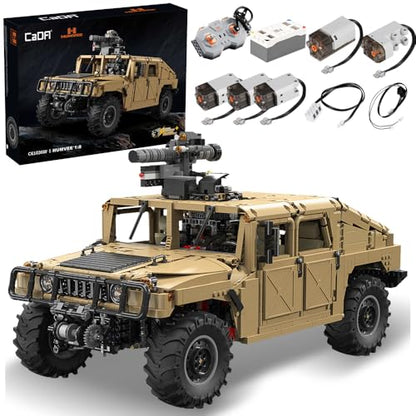 CaDA C61036W HUUMVEE Vehicle Building Block Set, Master 1:8 3935PCS RC Climbing Car Building Block Kit with Power Function,Off-Road Car Model for Adults Collectors