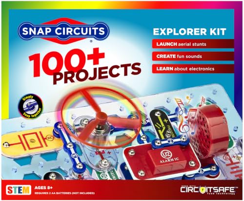 SNAP CIRCUITS Jr. SC-100 STEM Electronics Kit, 100+ Projects, Ages 8+ - size: 100 Projects